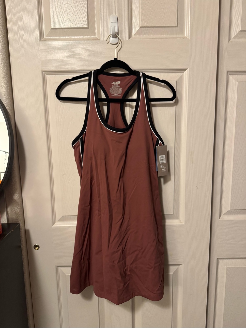 Avia Rust Racerback Tank with Black & White Trim